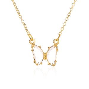 Clear Crystal Butterfly Necklace